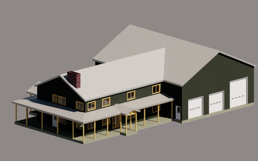Barndominium Residence with Attached Oversized Garage
